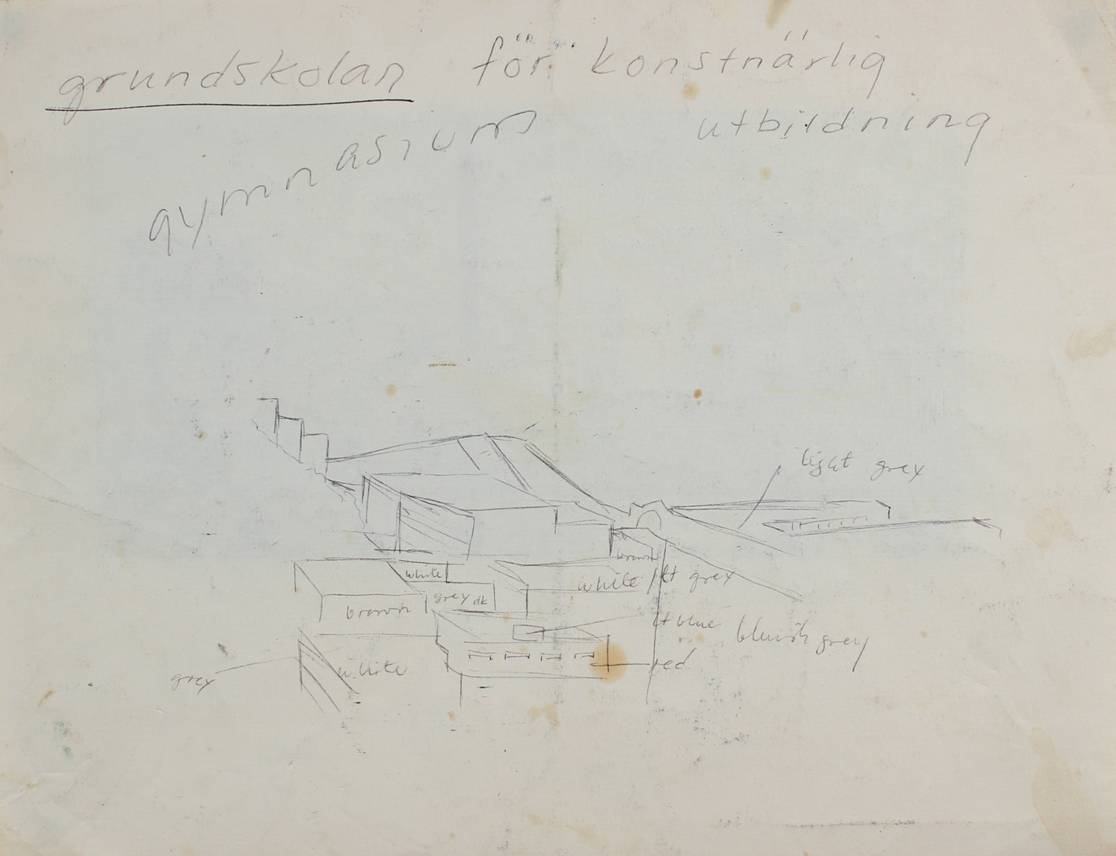 Office View Overlooking Coit Tower<br>20th century Gouache & Graphite on Paper<br><br>#99121