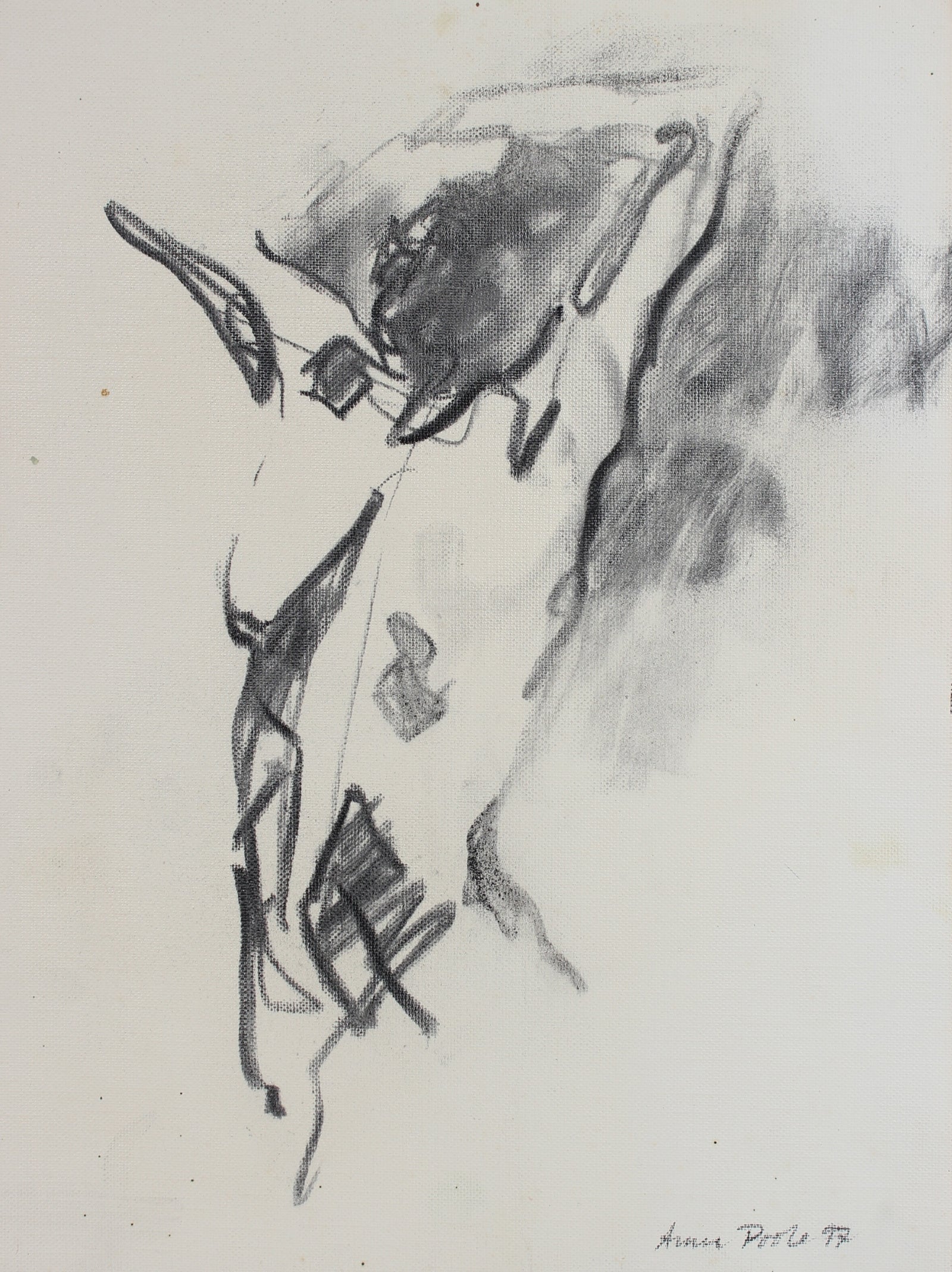 In Movement Nude Figurative Study <br>1997 Charcoal <br><br>99125