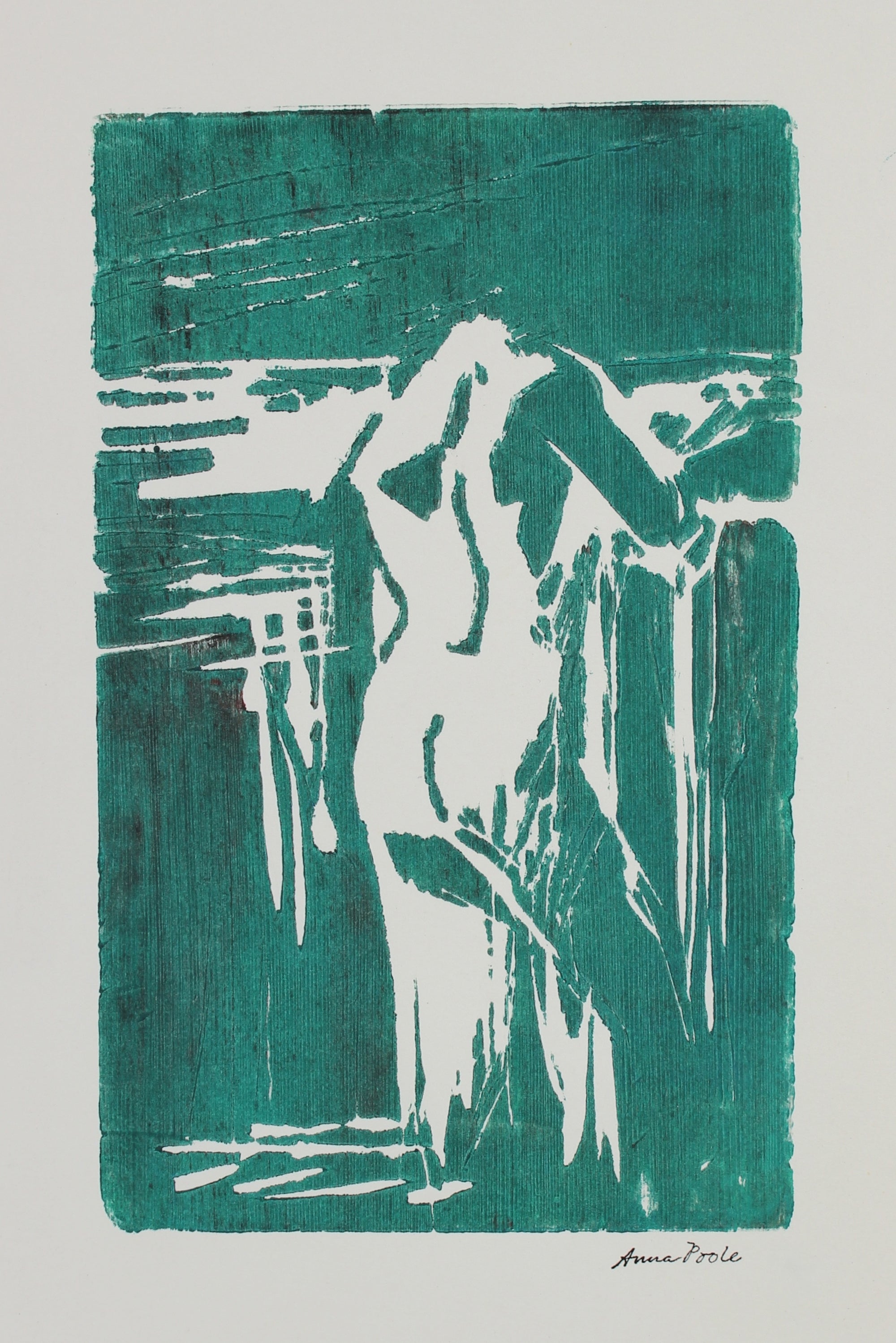 Nude Figure Study<br>Late 20th Century Woodblock<br><br>#99134