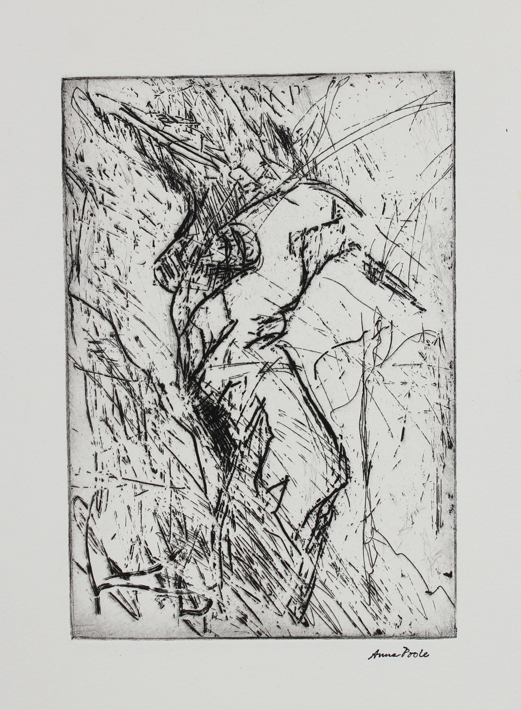 Figurative Torso Deconstruction<br>Late 20th Century Etching<br><br>#99136