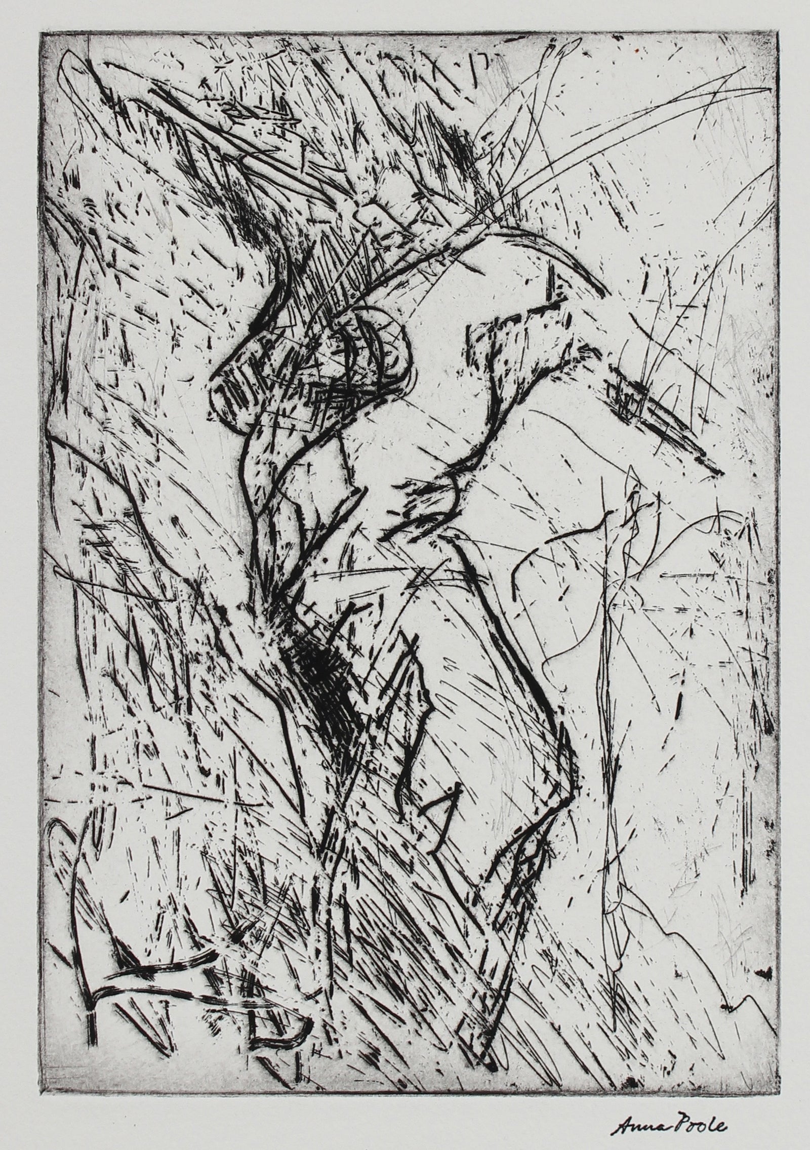 Figurative Torso Deconstruction<br>Late 20th Century Etching<br><br>#99136