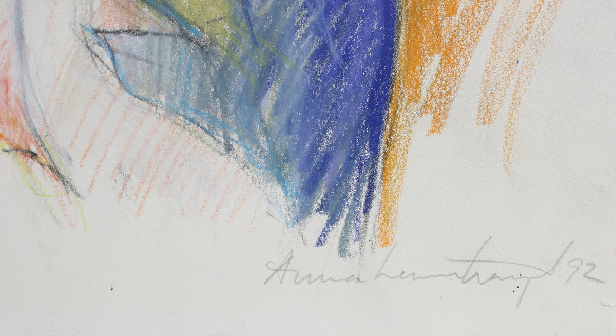 Colorful Female Nude Drawing <br>1992 Oil Pastel & Graphite <br><br>#99144