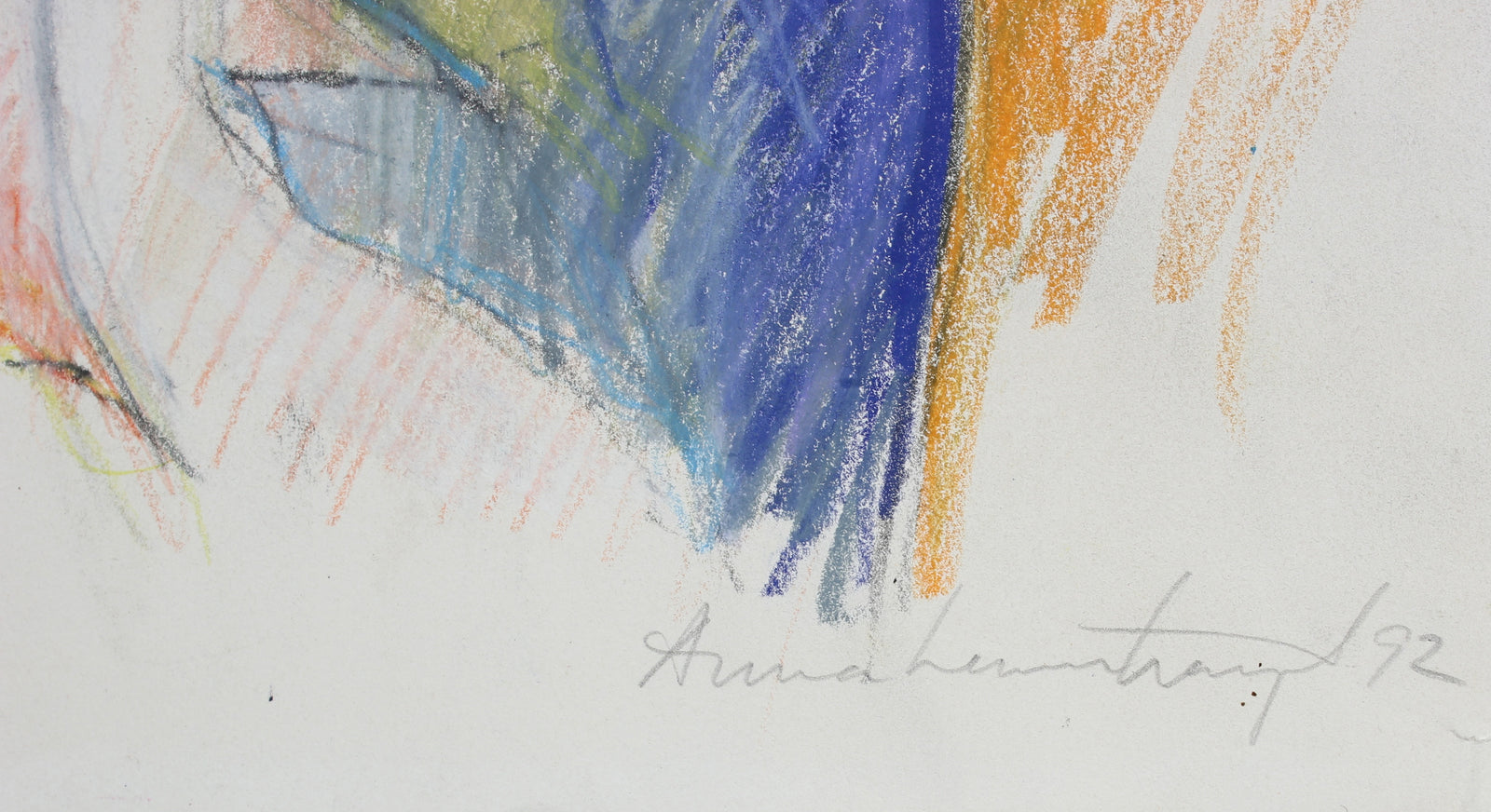 Colorful Female Nude Drawing <br>1992 Oil Pastel & Graphite <br><br>#99144