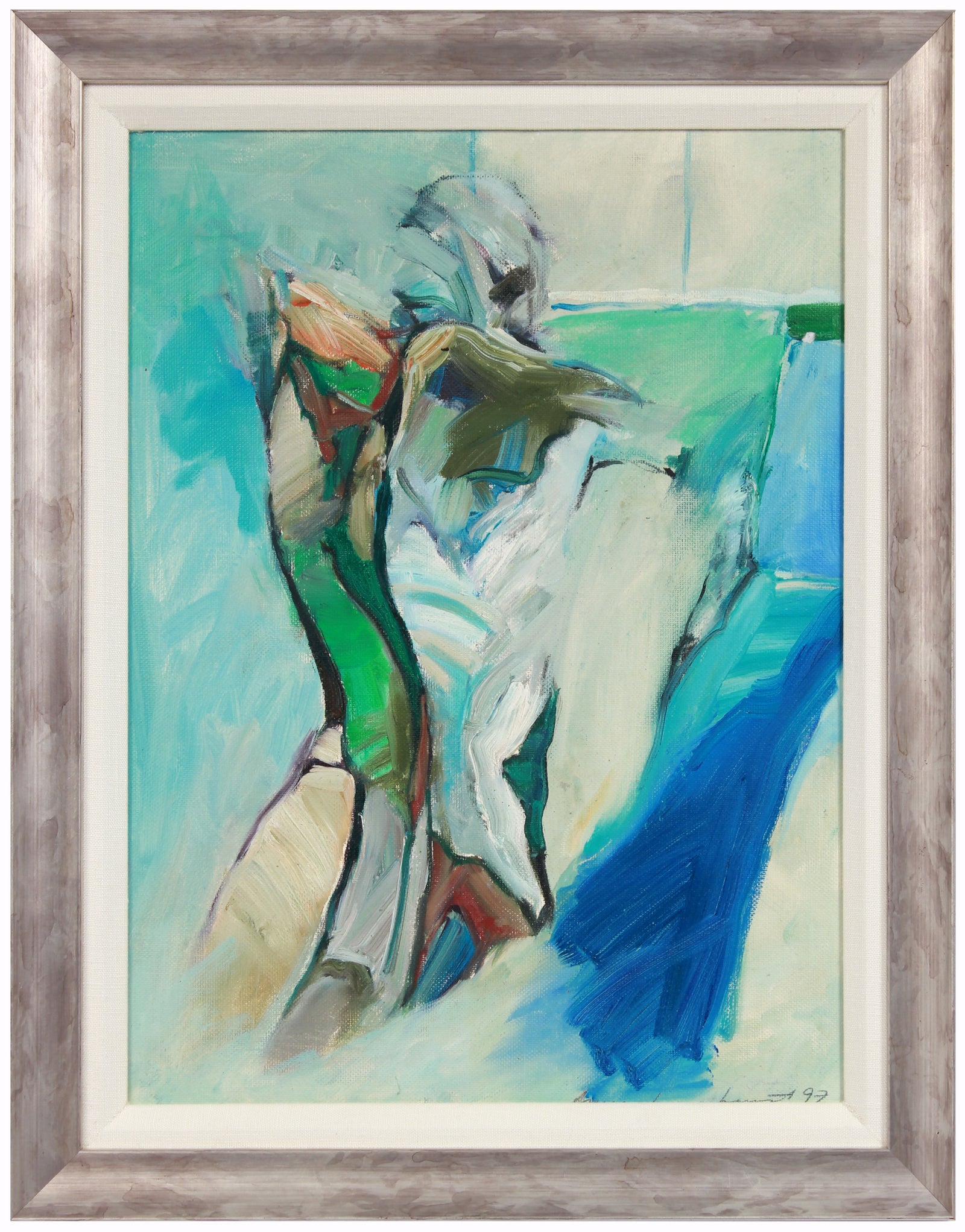 Oceanic Figure Deconstruction <br>1997 Oil on Canvas Paper <br><br>#99171