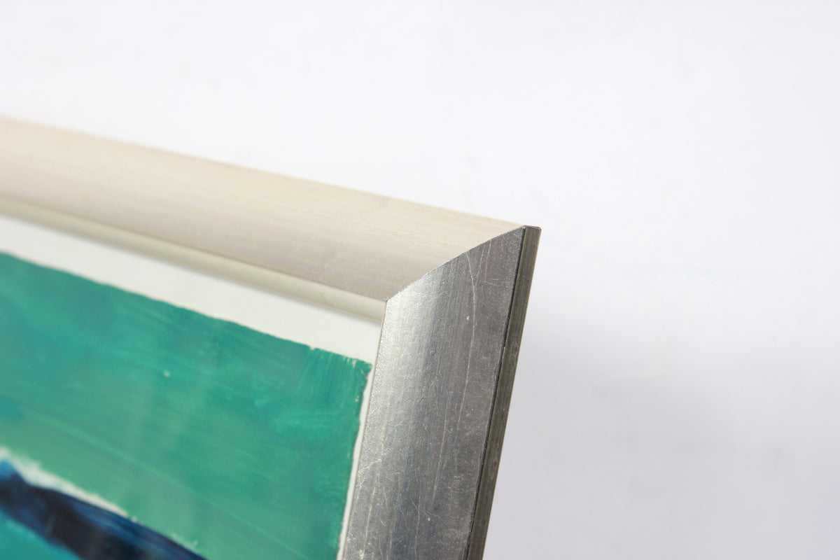 Blue & Green Color Block Abstract <br>1998 Oil, Pastel & Graphite <br><br>#99175