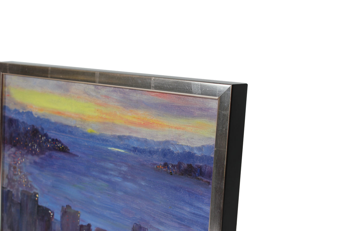 Sunset in Seattle<br>1900-30s Oil on Paper Board<br><br>99259