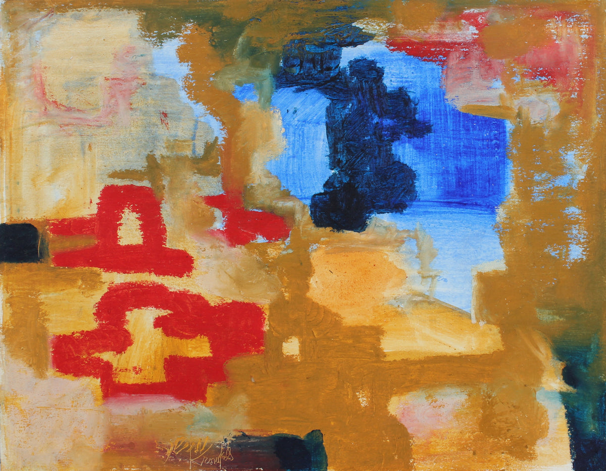 Warm Abstracted Color Field &lt;br&gt;1970s Acrylic &amp; Gouache &lt;br&gt;&lt;br&gt;#99440