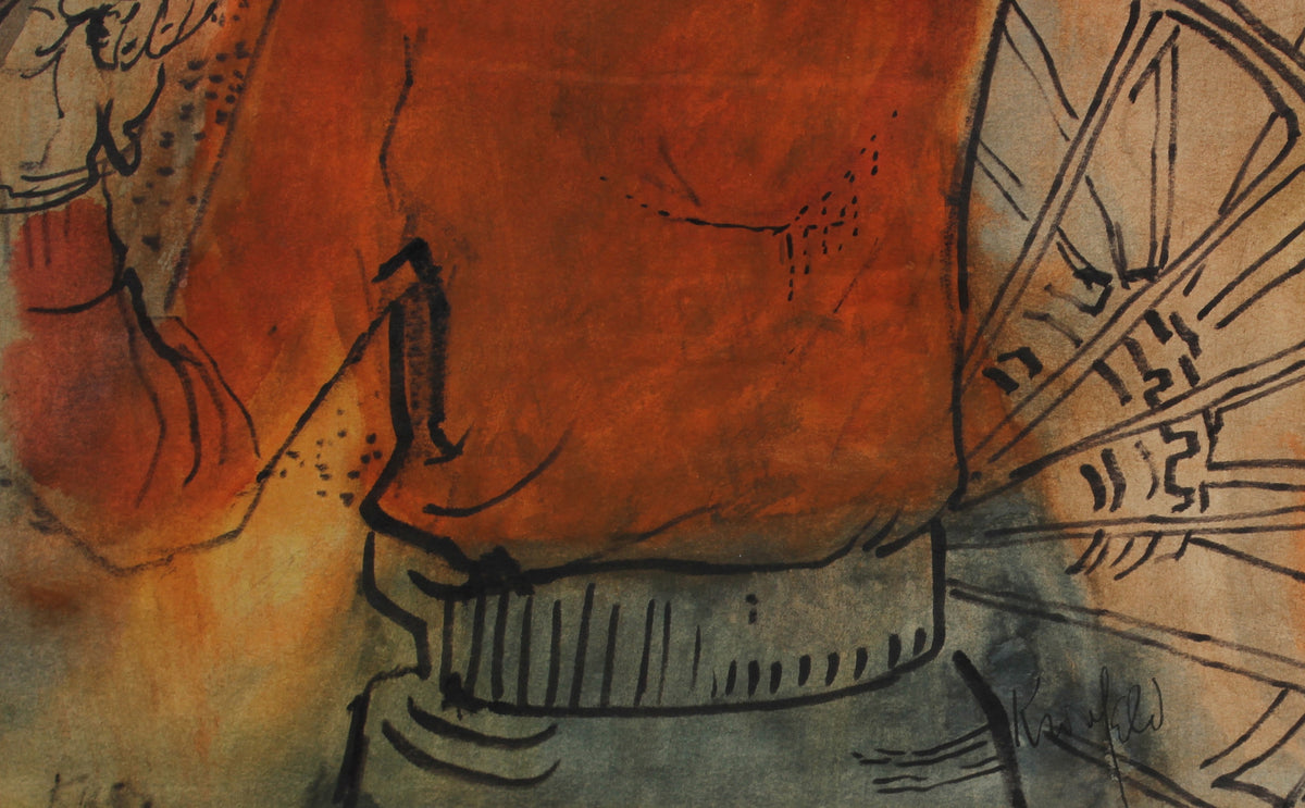 Boy & Hawk <br>1965 Ink & Gouache <br><br>#99460