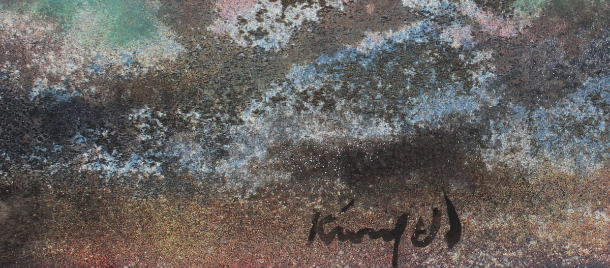 Cloudy Abstracted Skyline<br>1960s Sand & Gouache<br><br>#99466