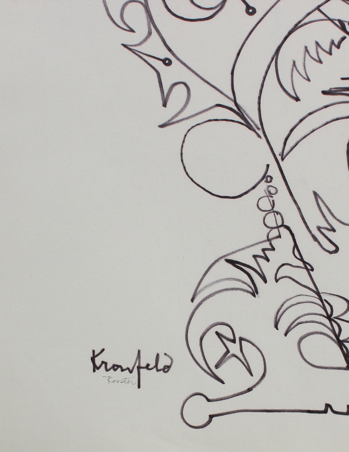 <i>Rooster</i> <br>1980s Ink <br><br>#99521