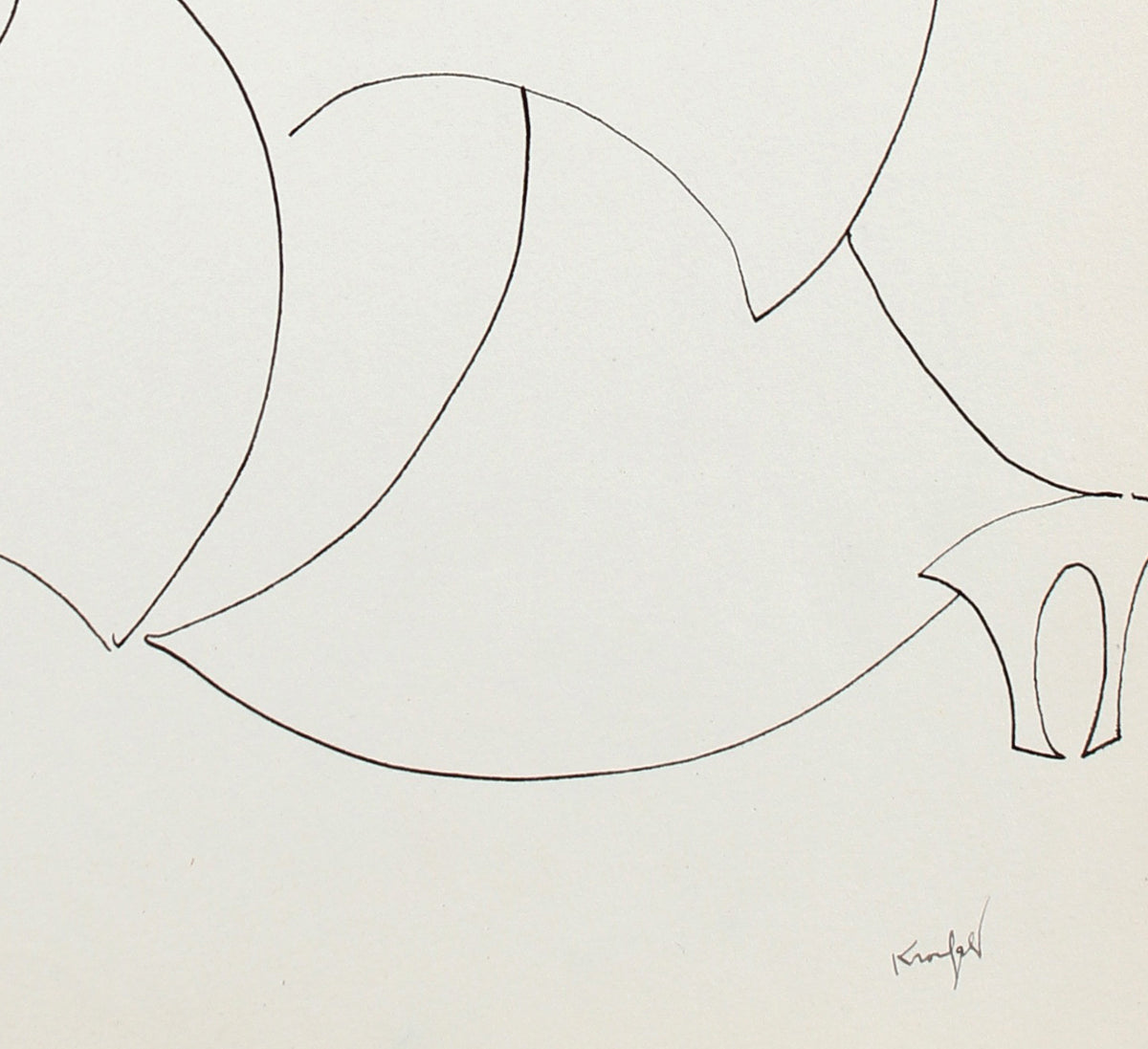 Abstracted Geometric Drawing <br>1960-80s Ink <br><br>#99554