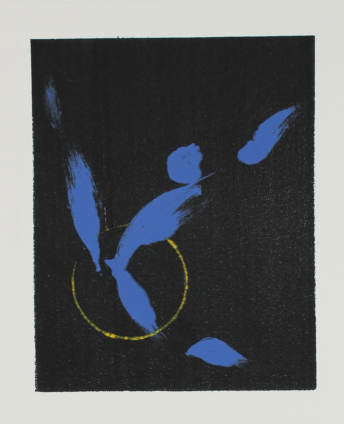 Abstract Print in Black Blue and Yellow&lt;br&gt;1990-2000s Monotype &lt;br&gt;&lt;br&gt;#99633