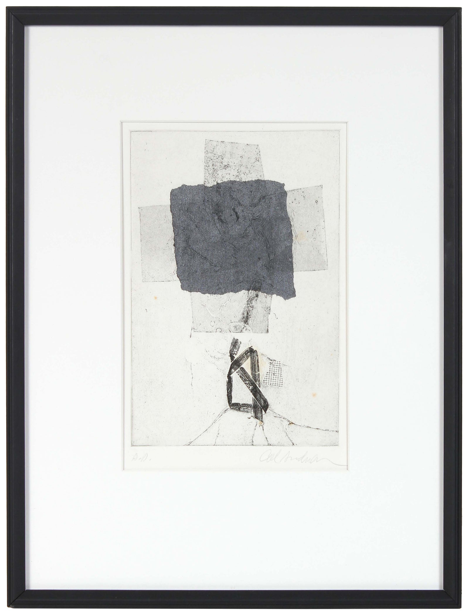 Monochromatic Abstract Print<br>20th Century Monotype and Etching<br><br>#99649