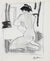 Seated Nude Figure Study <br>20th Century Charcoal <br><br>#99748