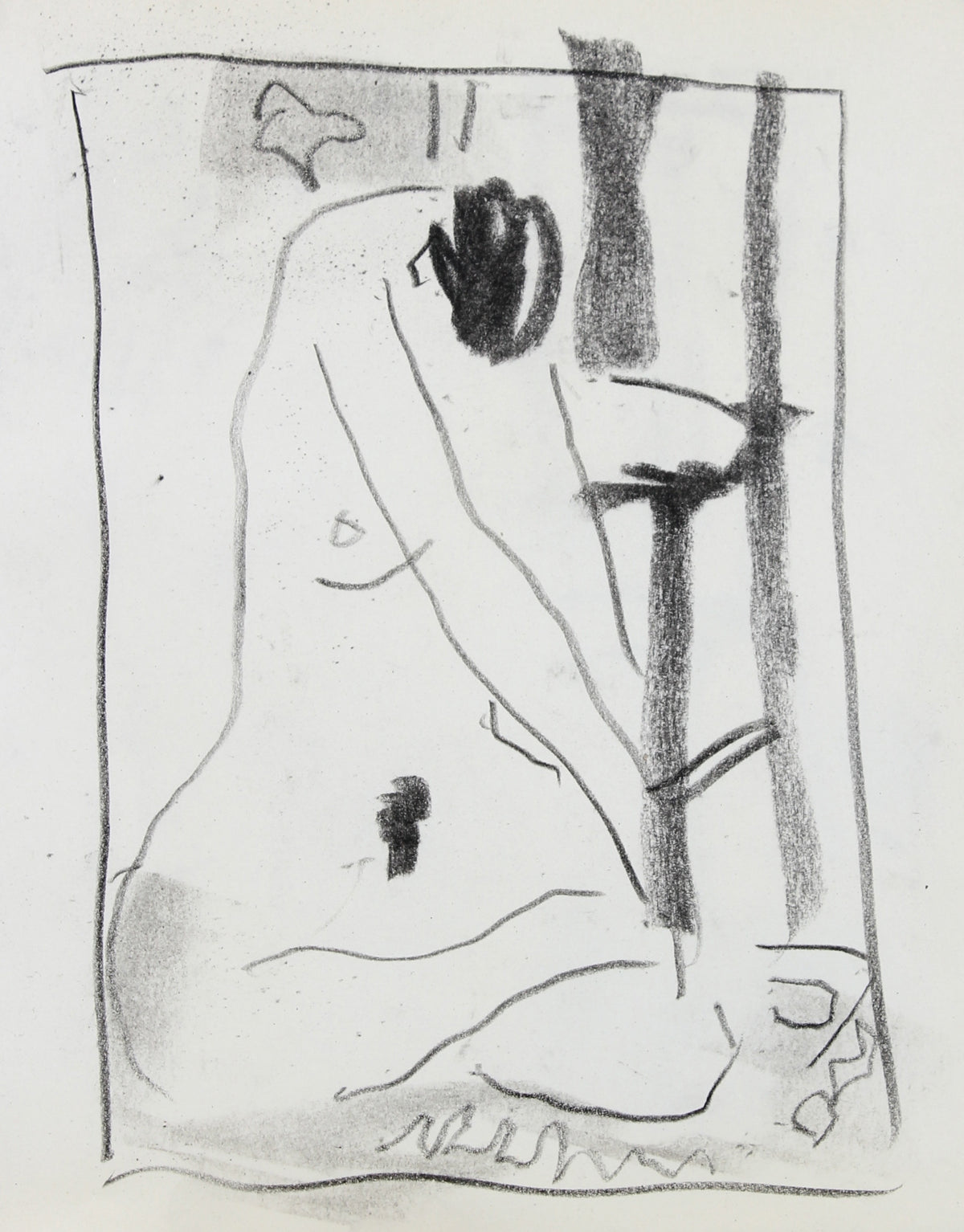 Abstracted Nude Figure Study &lt;br&gt;20th Century Charcoal &lt;br&gt;&lt;br&gt;#99761