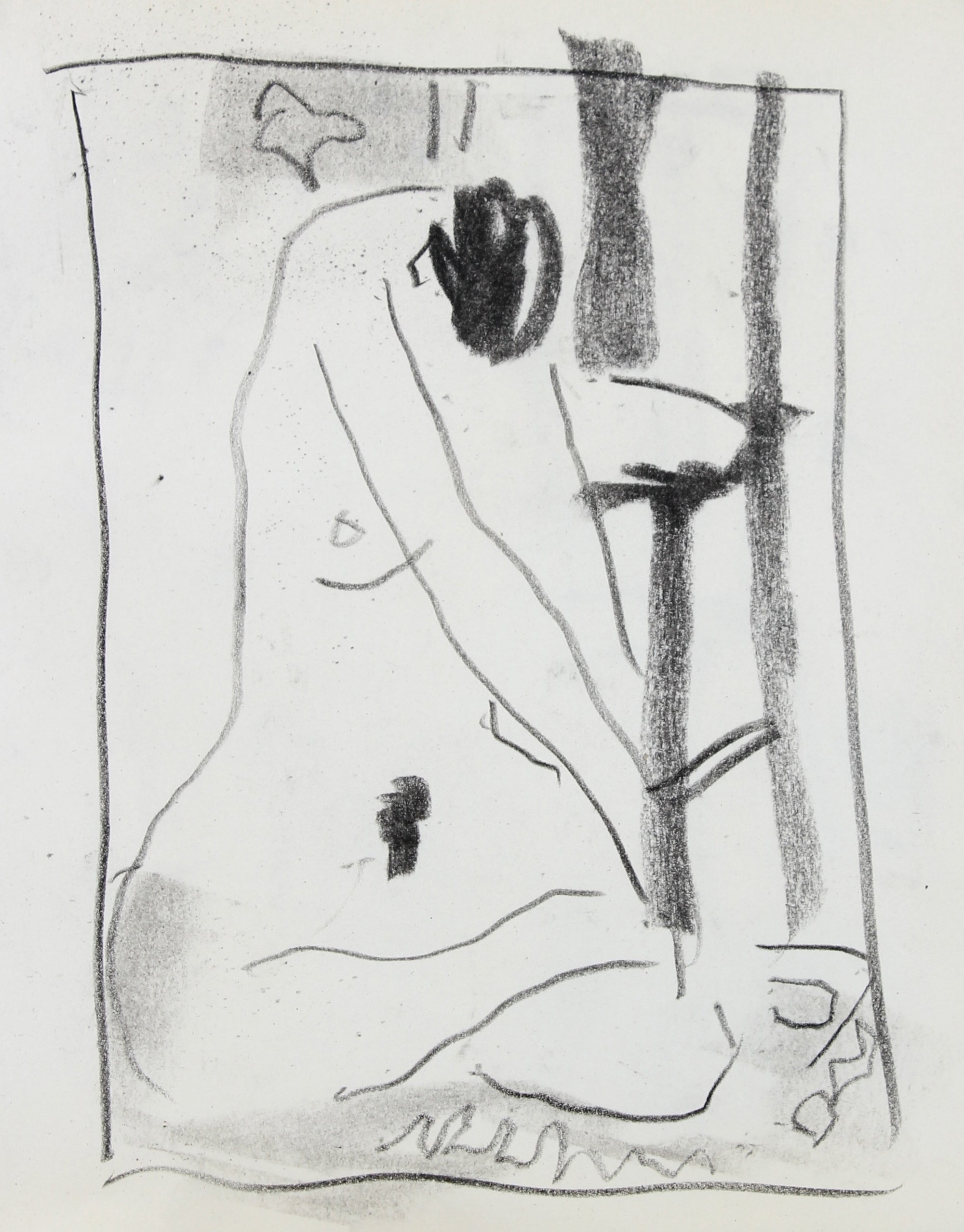 Abstracted Nude Figure Study <br>20th Century Charcoal <br><br>#99761