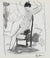 Woman with Chair Study <br>20th Century Charcoal <br><br>#99762