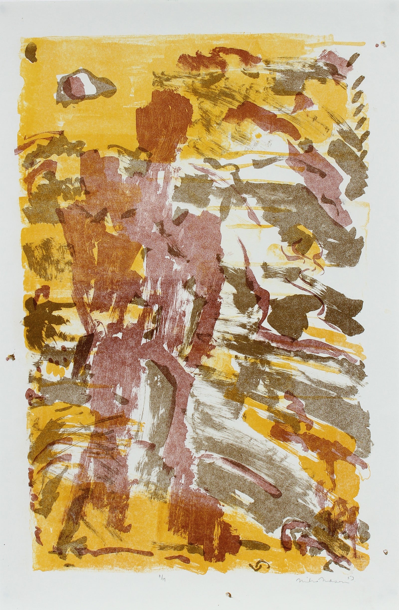 Modernist Figure & Sky <br>1953 Lithograph <br><br>#99798