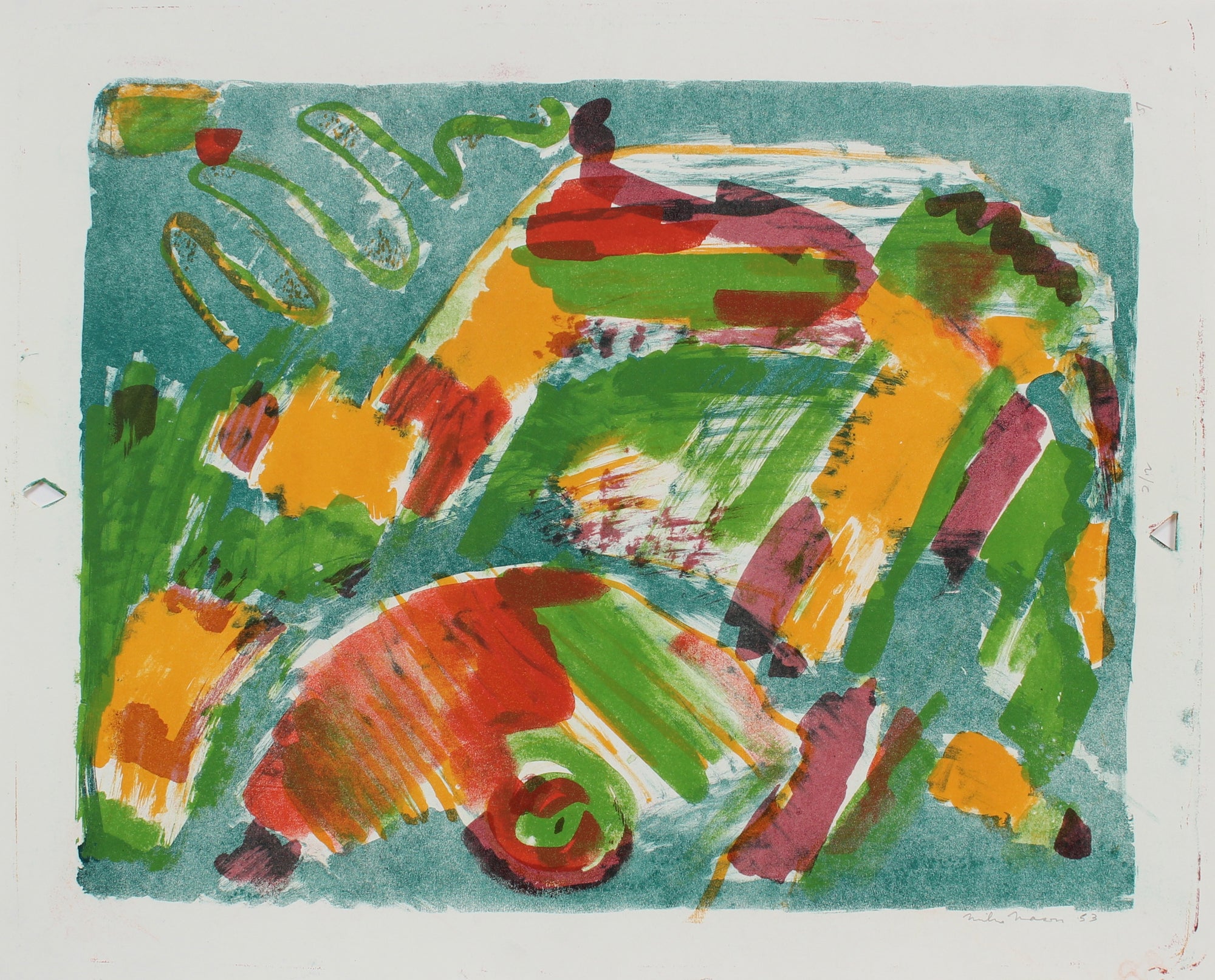 Colorful Organic Forms<br>1953 Lithograph<br><br>#99800