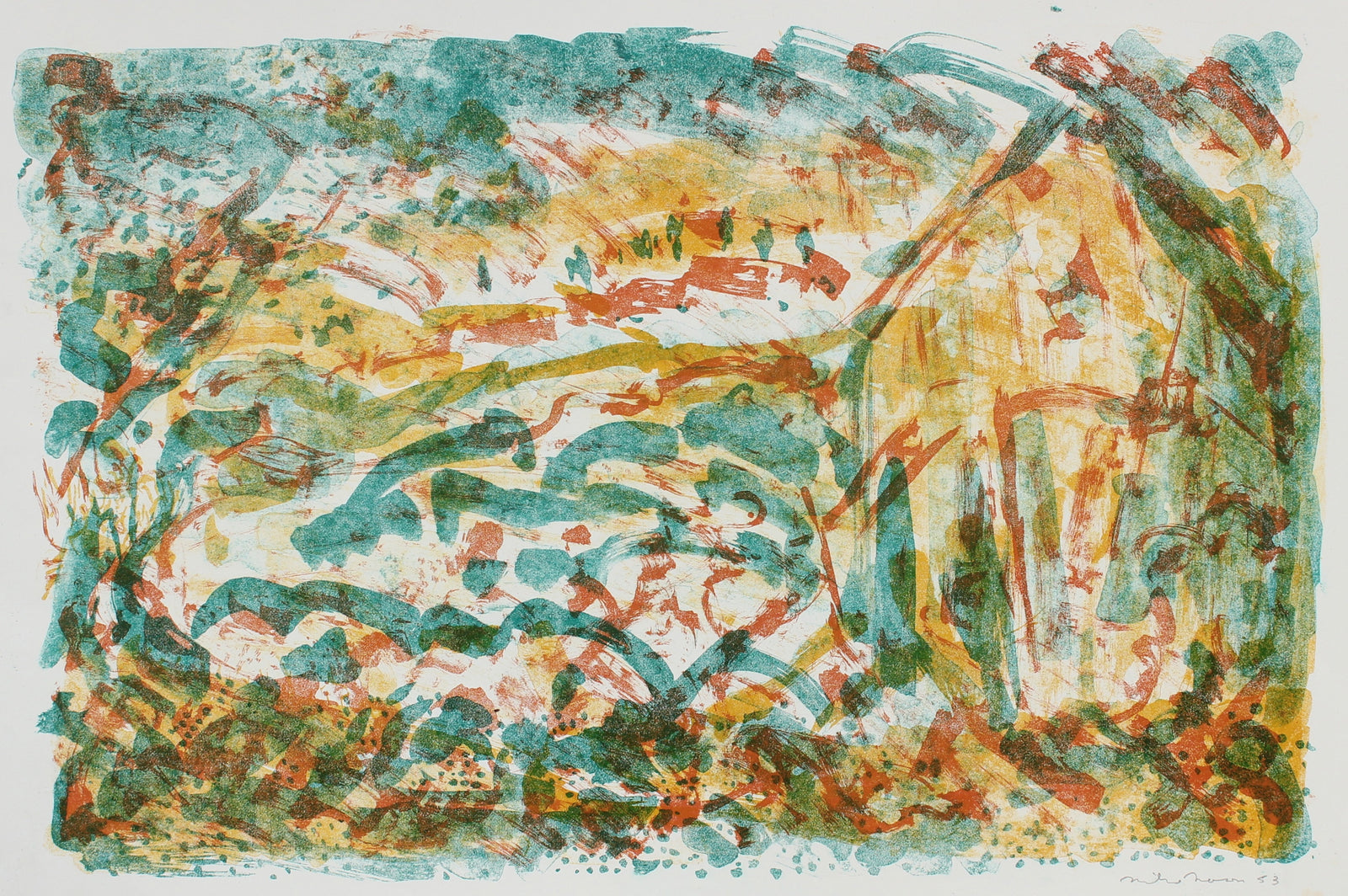 Unraveled House & Sky <br>1953 Lithograph <br><br>#99803