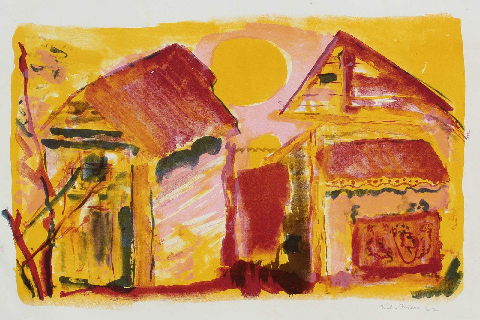 Sunset Abstracted Homes<br>1962 Lithograph<br><br>#99810