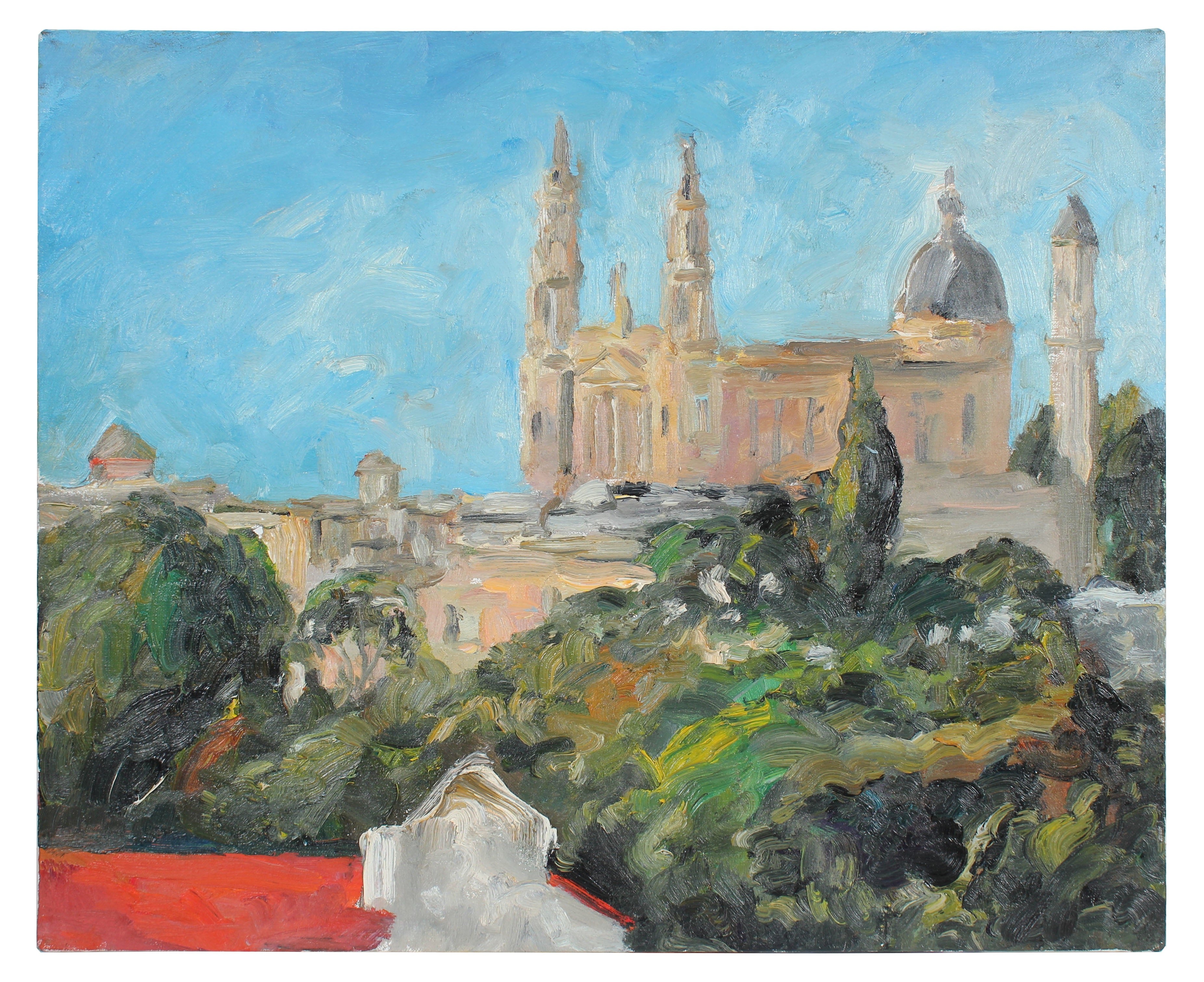 View of St. Ignacios at the University of San Francisco <br>20th Century Oil <br><br> #A0144