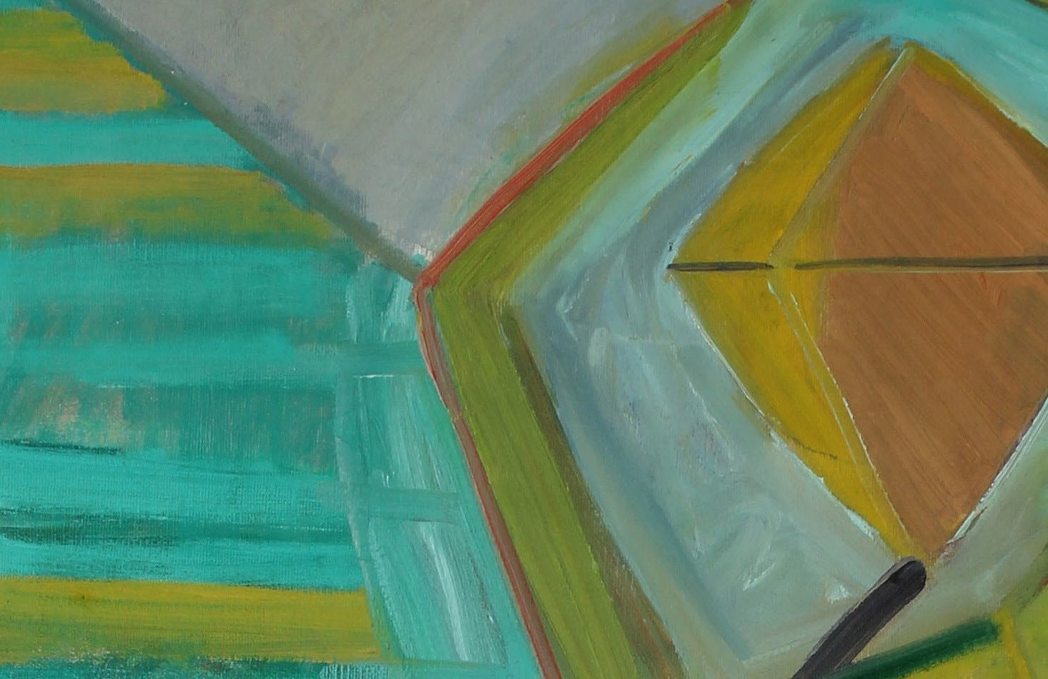 Angular Cubist Nude<br>Late 1950s Oil<br><br>#A0258