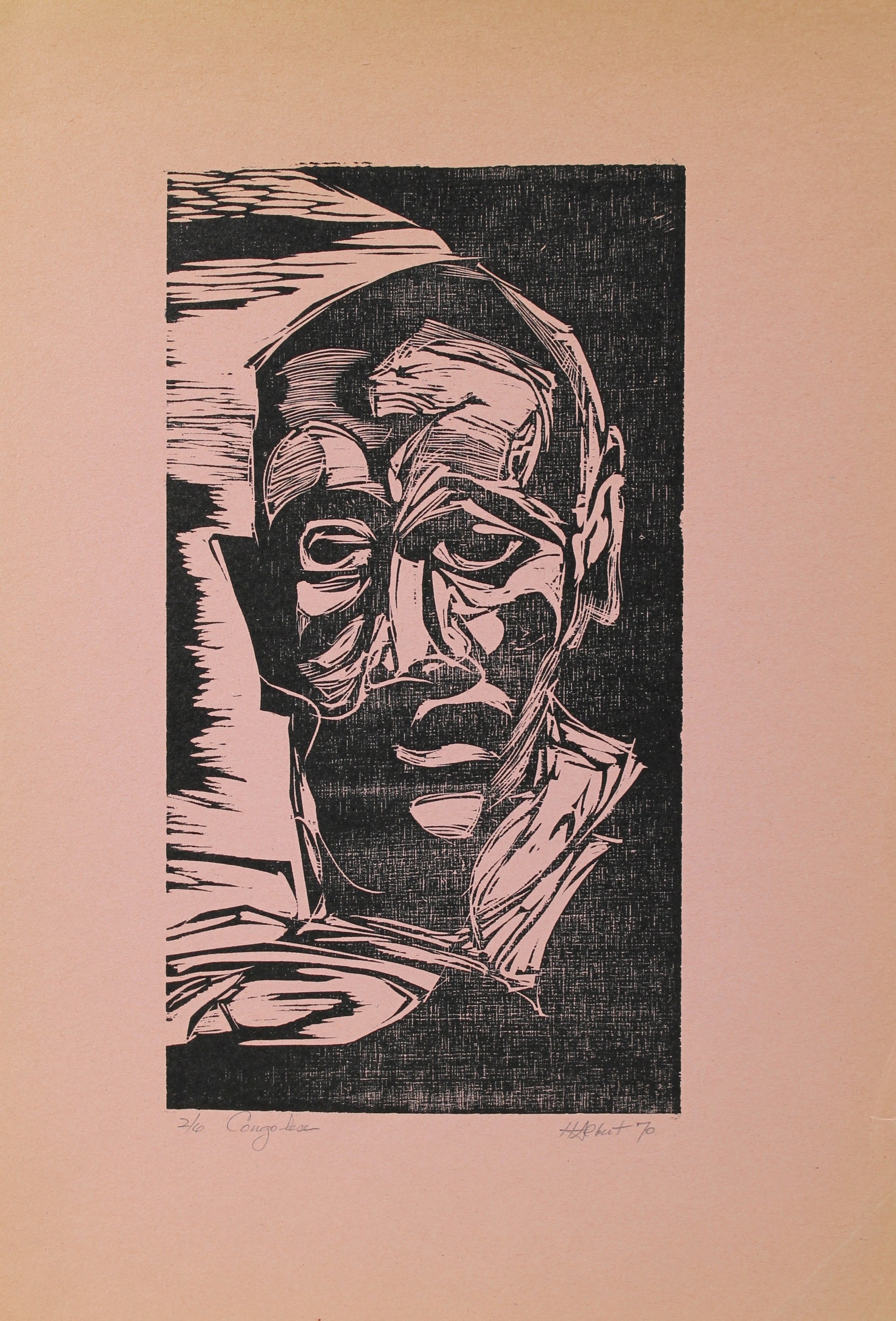<i>Congolese</i><br>1970 Woodcut on Paper<br><br>#A0431