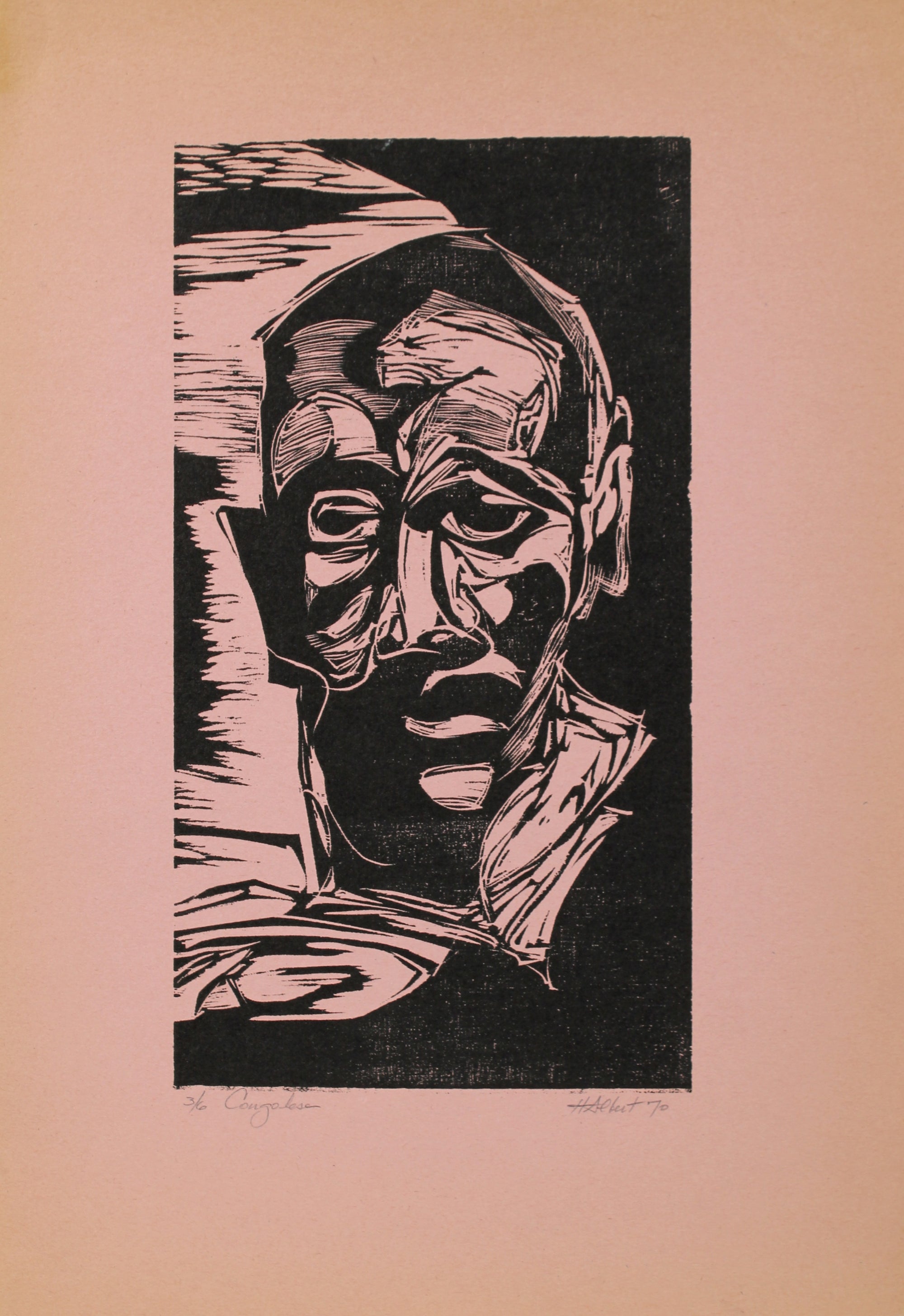 <i>Congolese</i><br>1970 Woodcut on Paper<br><br>#A0432