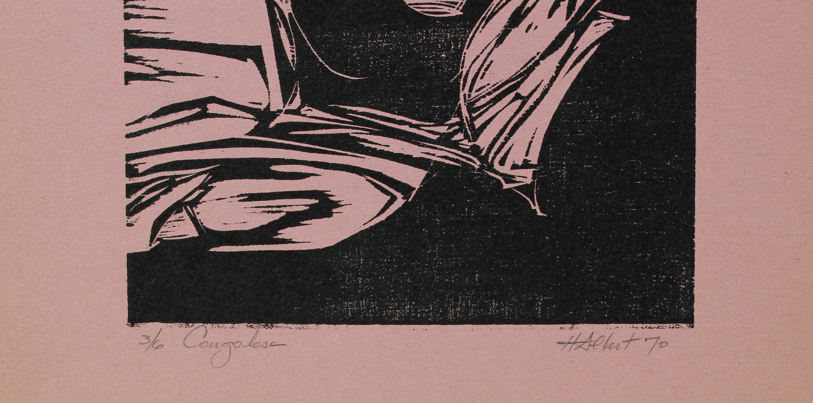 <i>Congolese</i><br>1970 Woodcut on Paper<br><br>#A0432