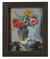 Abstracted Flowers in Vase<br>Mid Century Oil<br><br>#A0582