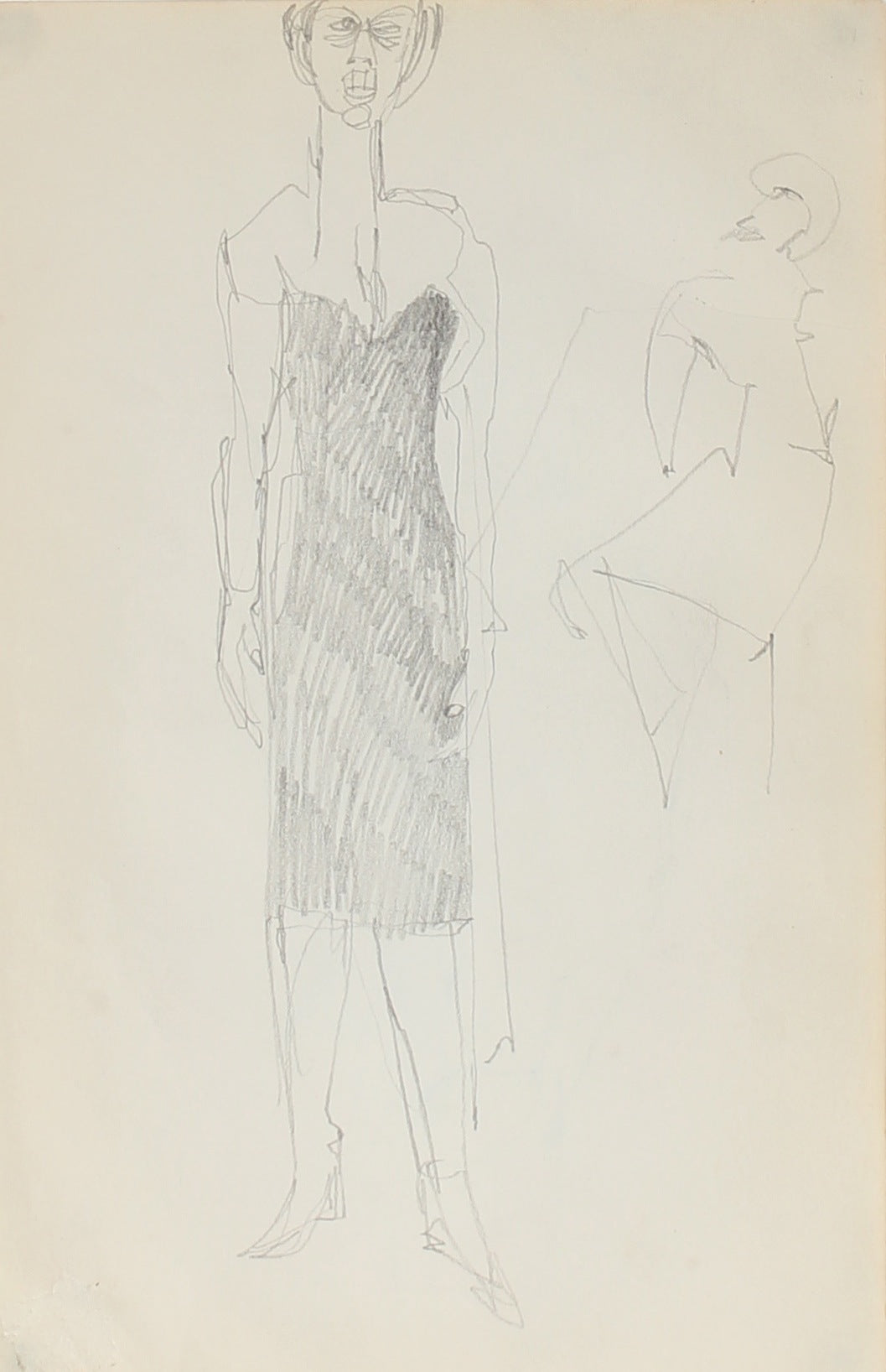Woman in Black, New York<br><br>Graphite, 1950-60s<br><br>#0311