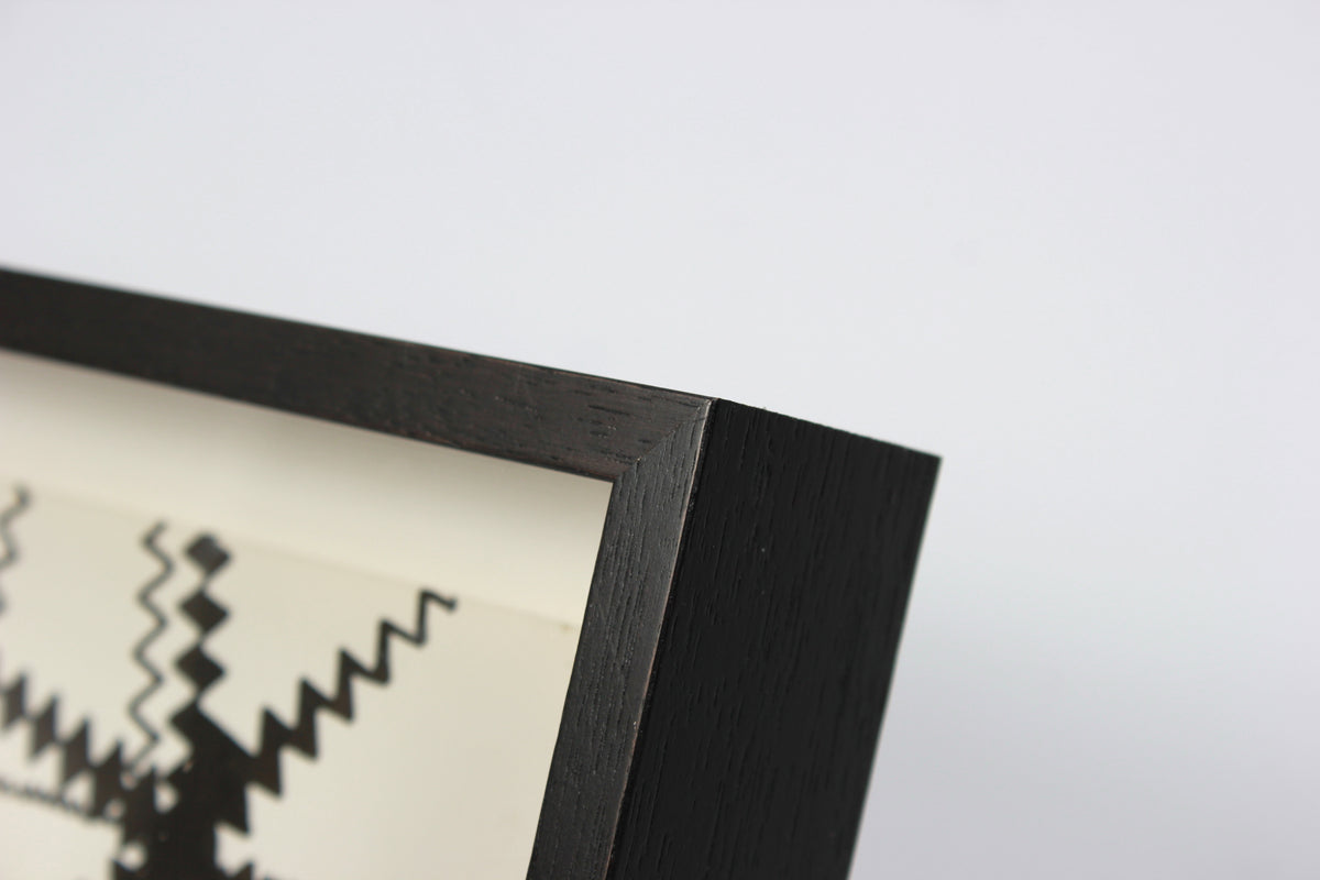 Black & White Linear Zig-Zag Abstract <br>1967 Ink <br><br>#A1498