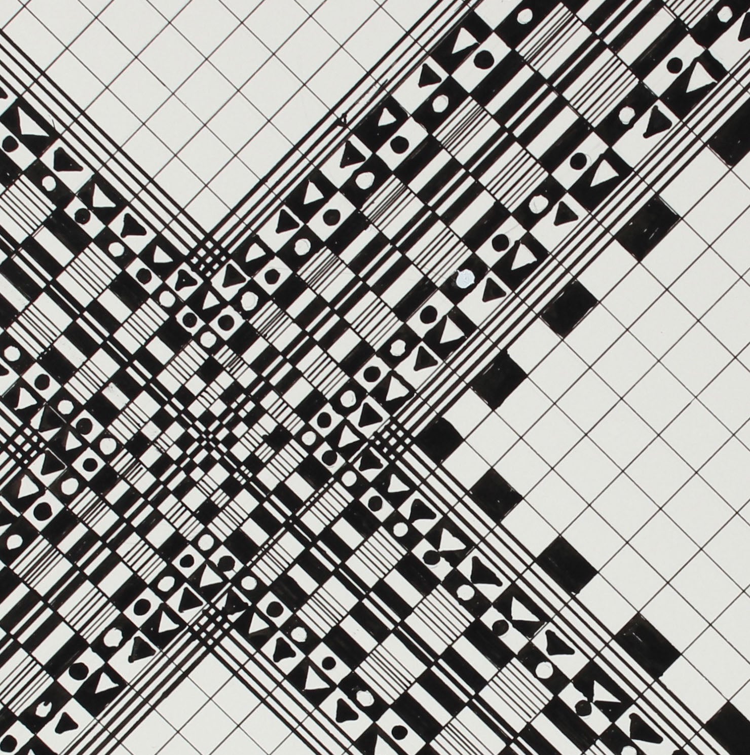 Precise Geometric Grid Drawing <br>1967 Ink <br><br>#A1504