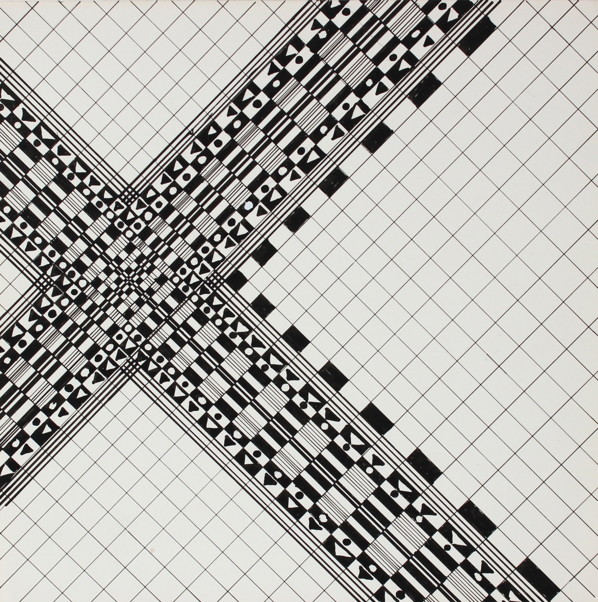 Precise Geometric Grid Drawing <br>1967 Ink <br><br>#A1504