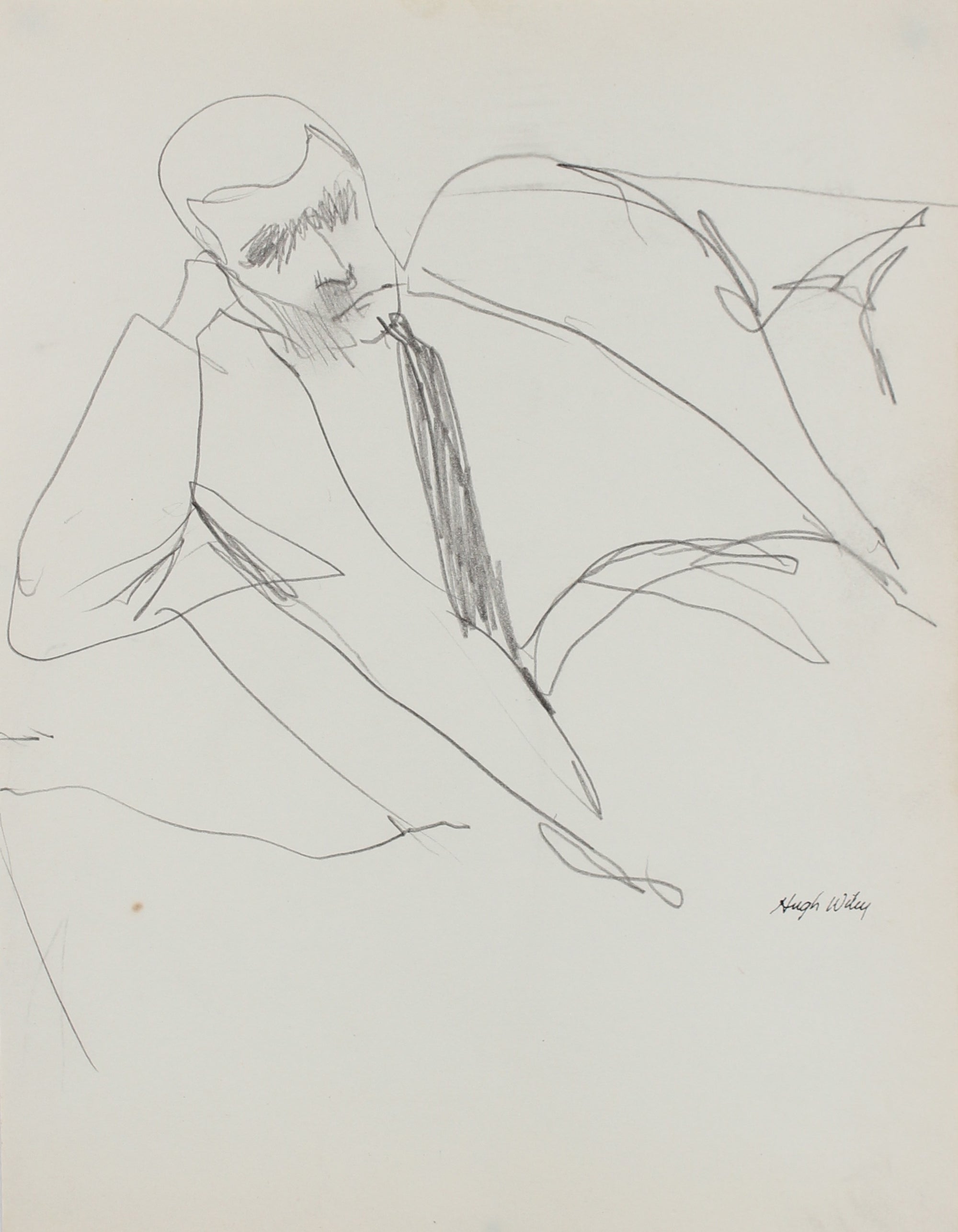 Reclined Figure in a Suit <br>1958 Graphite <br><br>#A1853