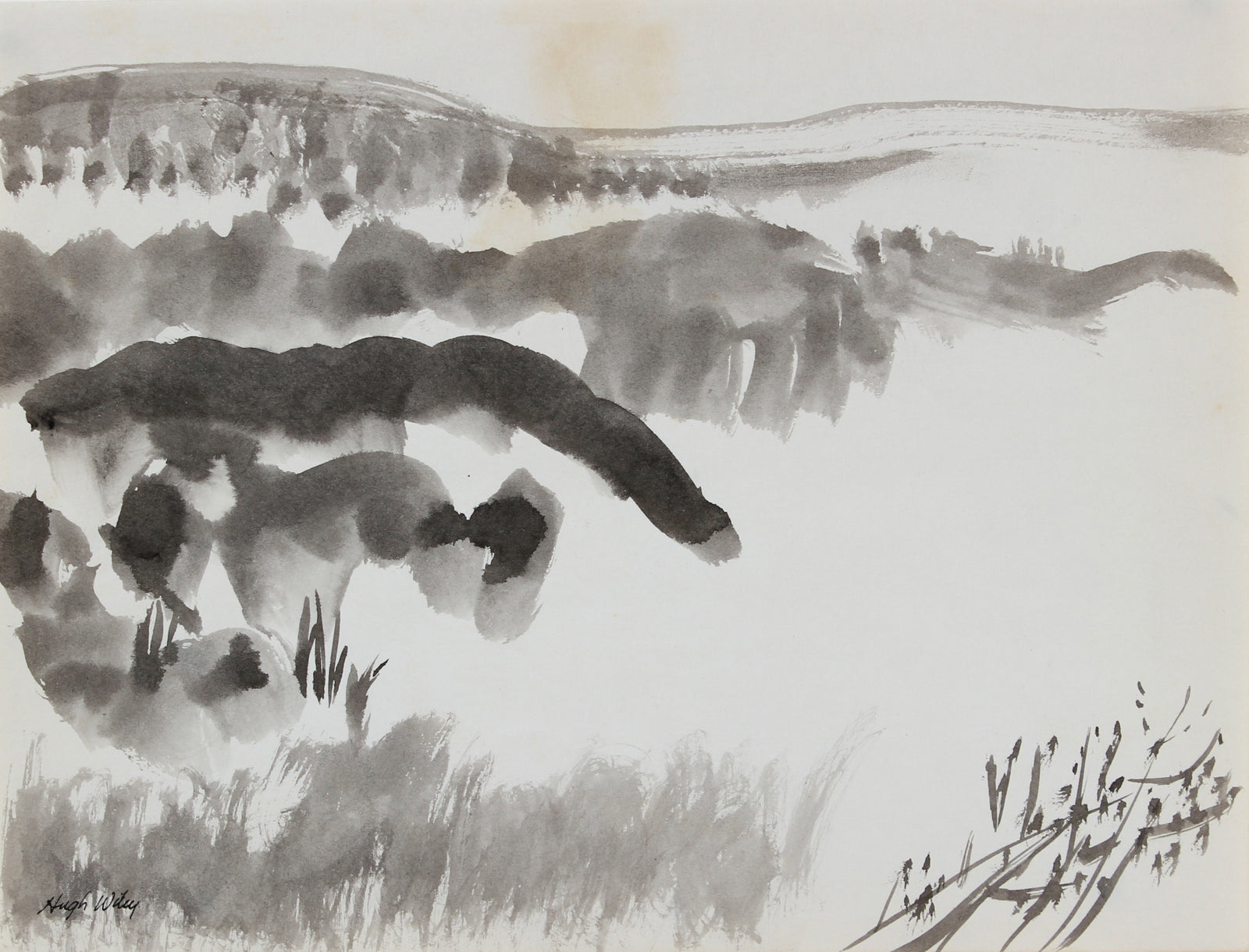 Monochromatic Landscape <br>1957 Ink <br><br>#A1938
