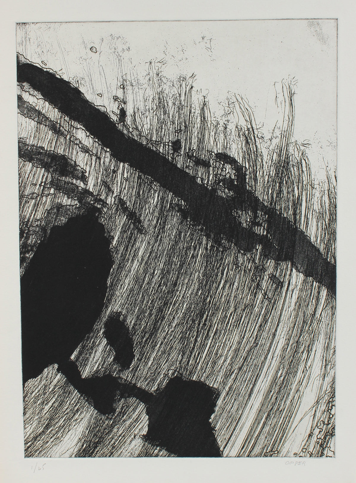 Monochromatic Gestural Abstract &lt;br&gt;1940-50&#39;s Etching &lt;br&gt;&lt;br&gt;#A2209