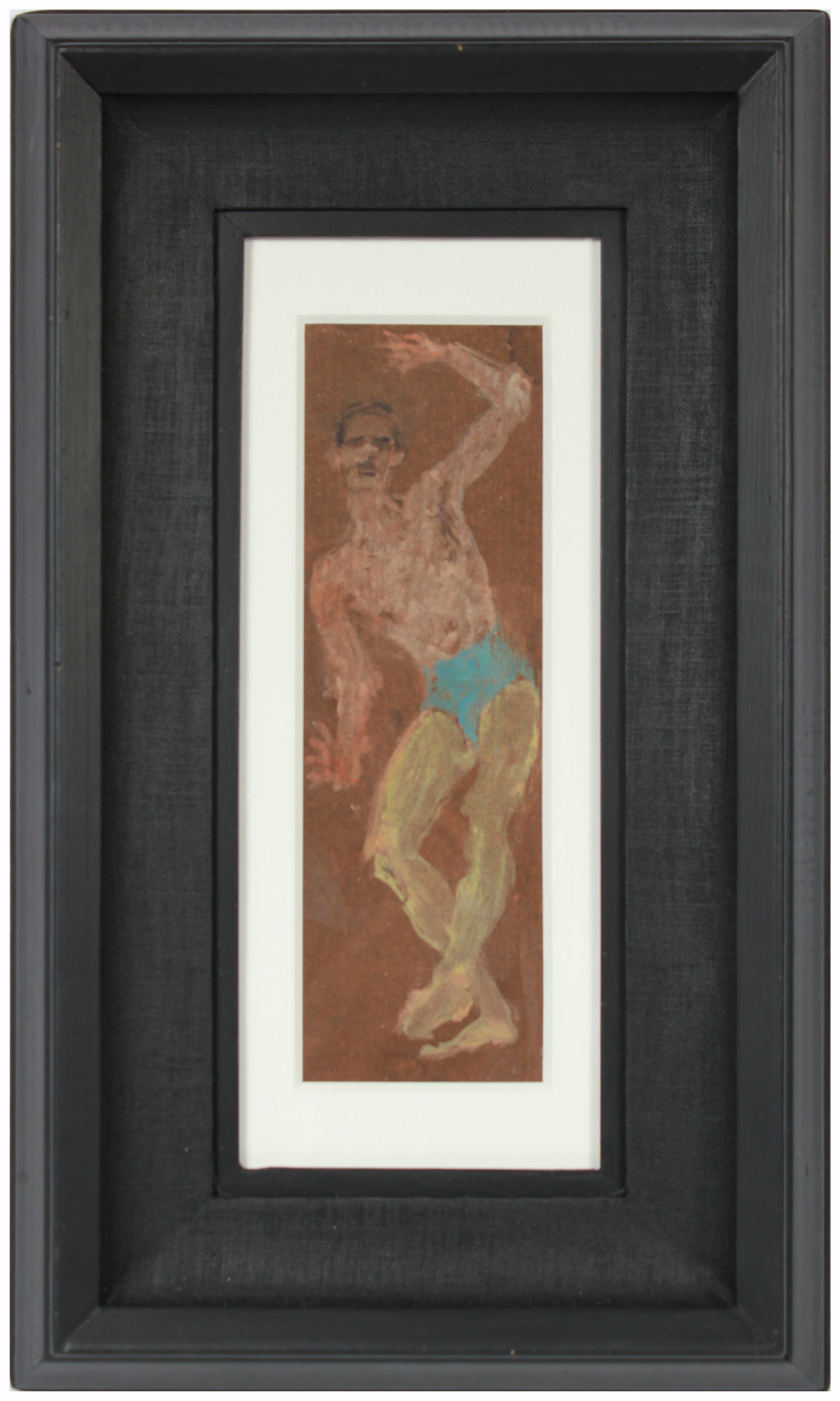 Abstracted Modernist Male Figure <br>1960s Oil <br><br>#A2211