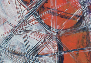 Circle & Lines Abstract Deconstruction <br>1950s Oil <br><br>#A2251