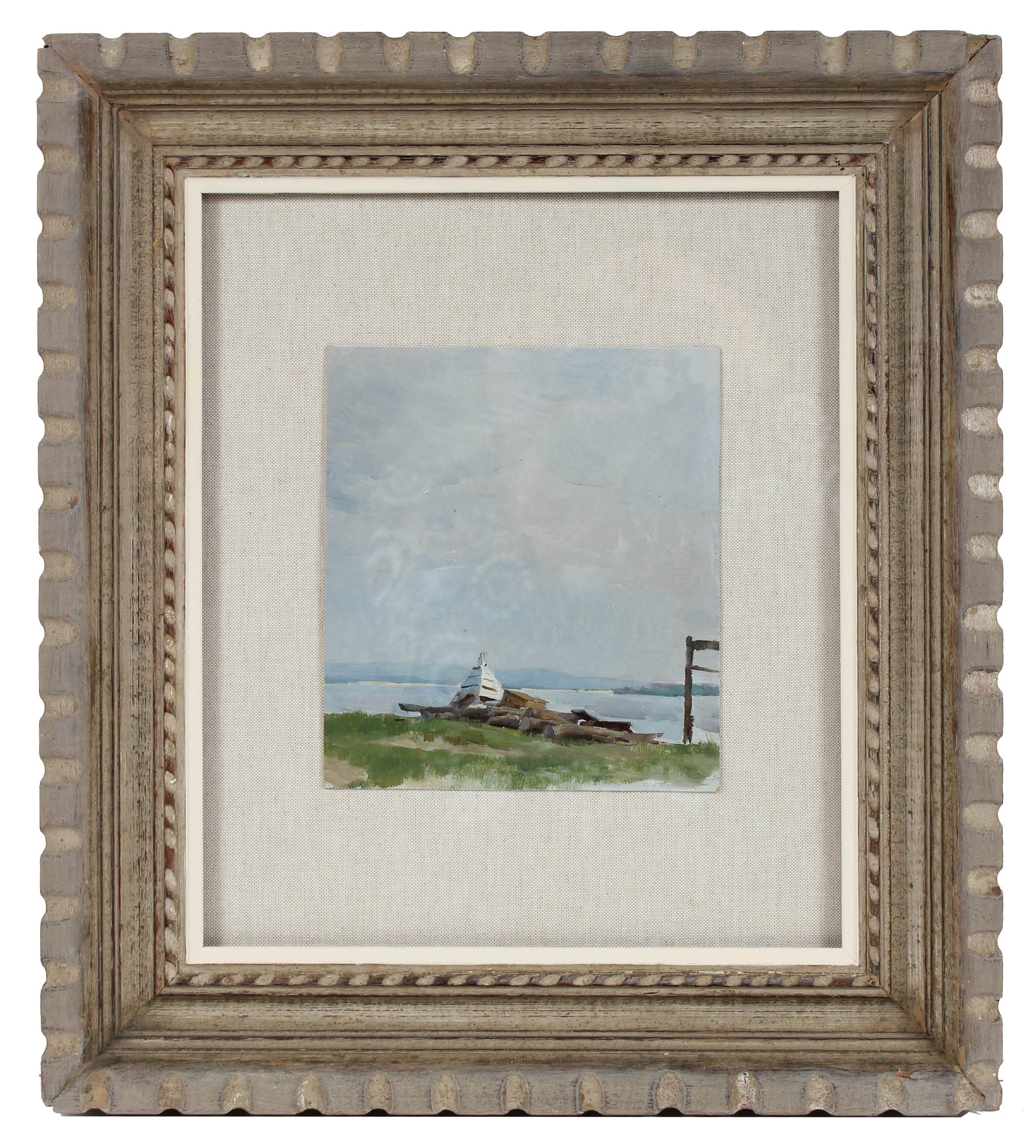 Serene Coastal Scene<br>1960-80s Oil<br>Vitkovski<br><br>#A2957