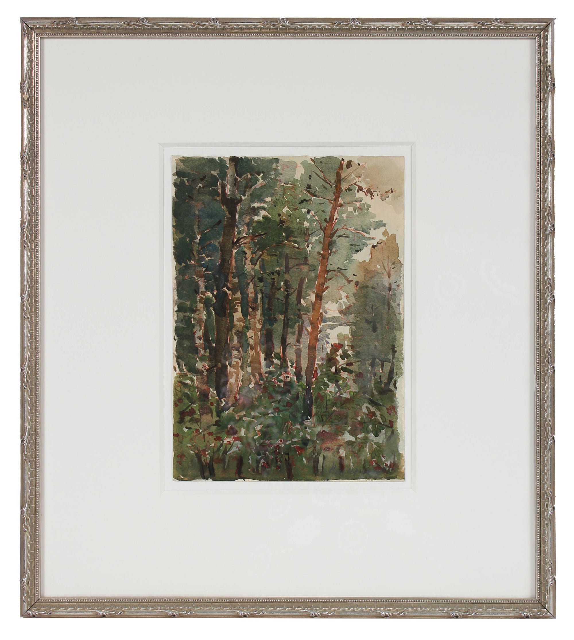 Abstracted Forest Scene<br>1960-80s Watercolor<br>Alexander Nazarenko<br><br>#A2963