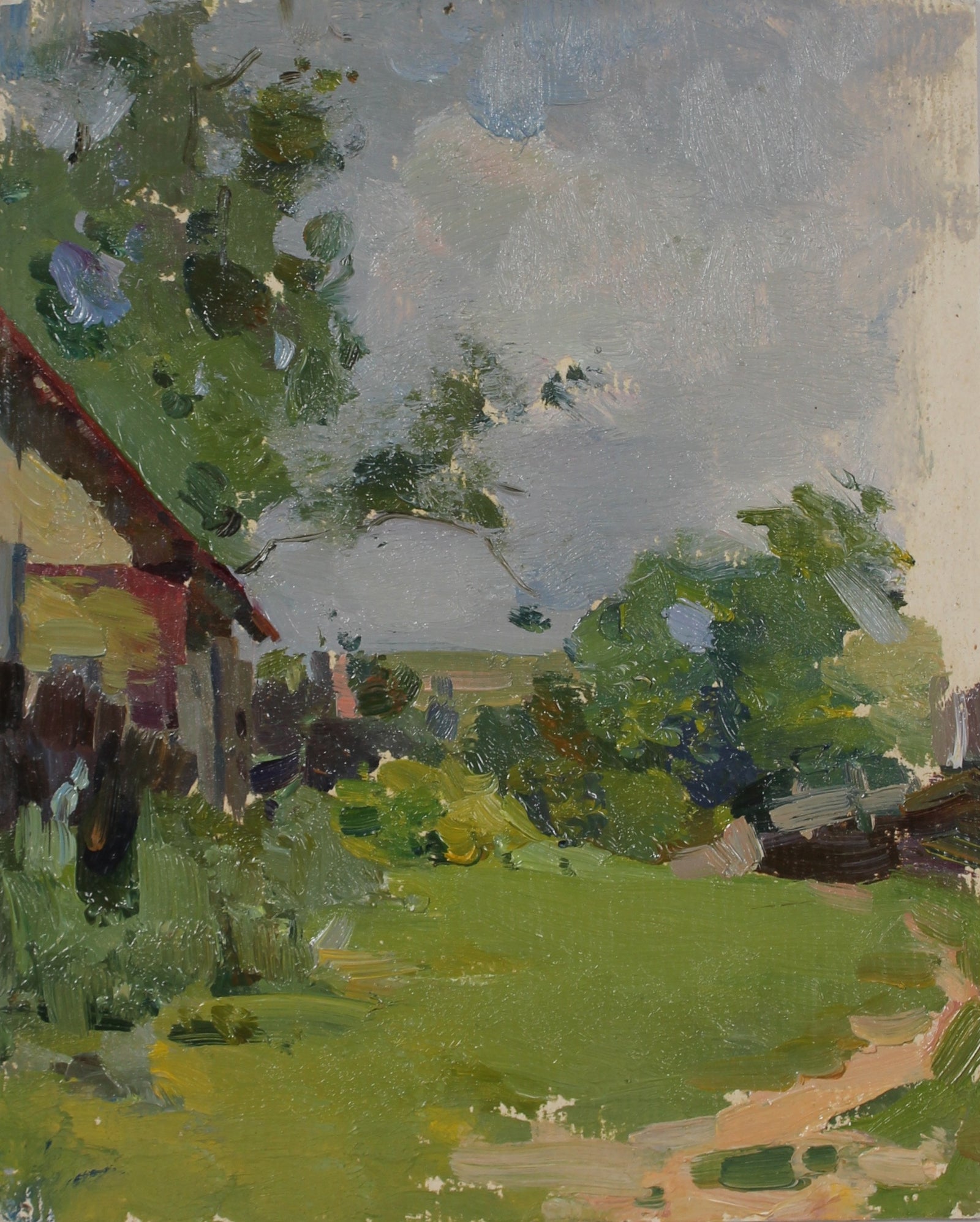 <i>Village House</i><br>1960-80s Oil<br>Vitkovski<br><br>#A2965