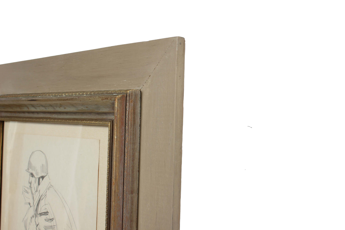 Russian Soldier Kneeling<br>1960-80s Graphite<br>Ivan Tikhi<br><br>#A2967