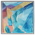 Bright Blue Abstraction <br>1980s Oil <br><br>#A3035