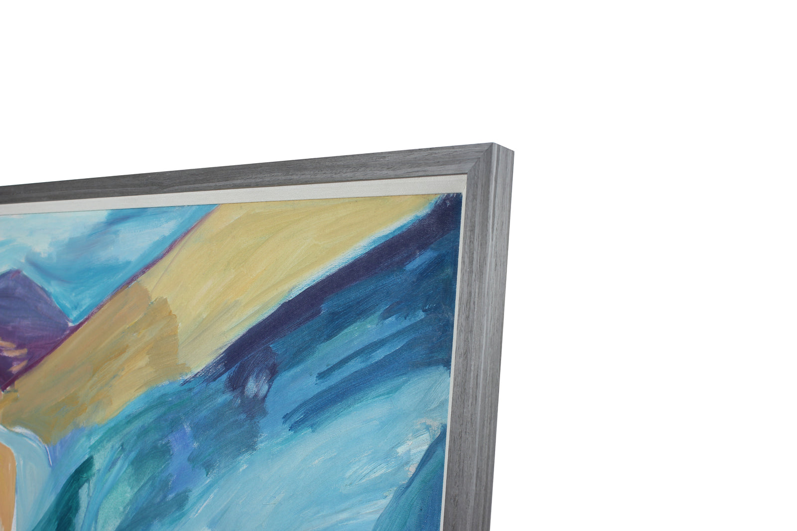 Bright Blue Abstraction <br>1980s Oil <br><br>#A3035