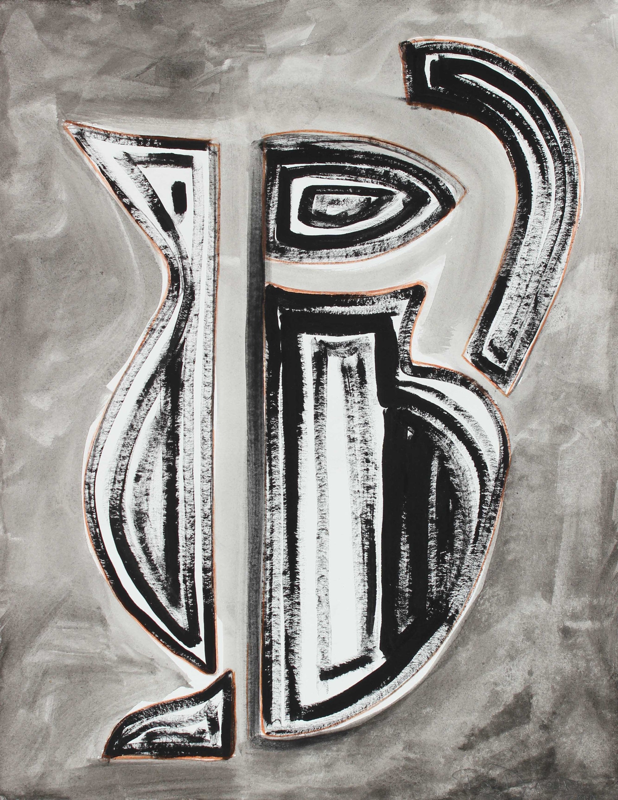 <i>Etruscan Vessel II</i><br>2018 Charcoal & Gouache<br><br>#A3131