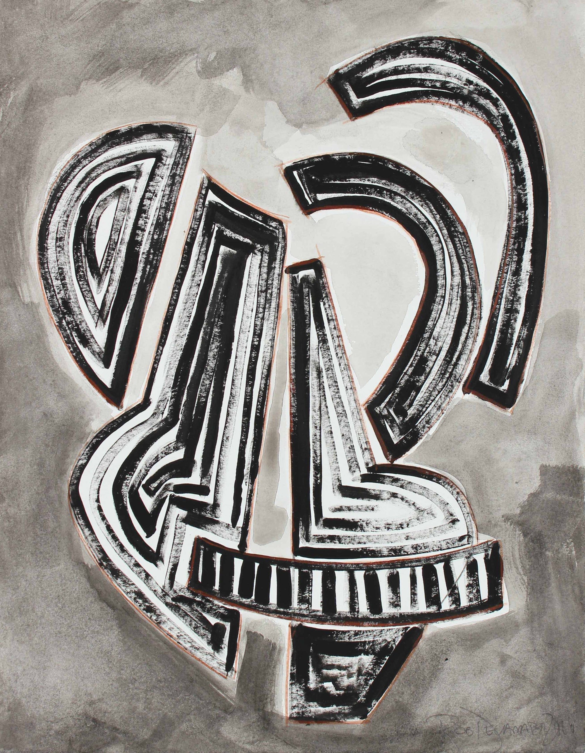 <i>Etruscan Vessel I</i><br>2018 Charcoal & Gouache<br><br>#A3132