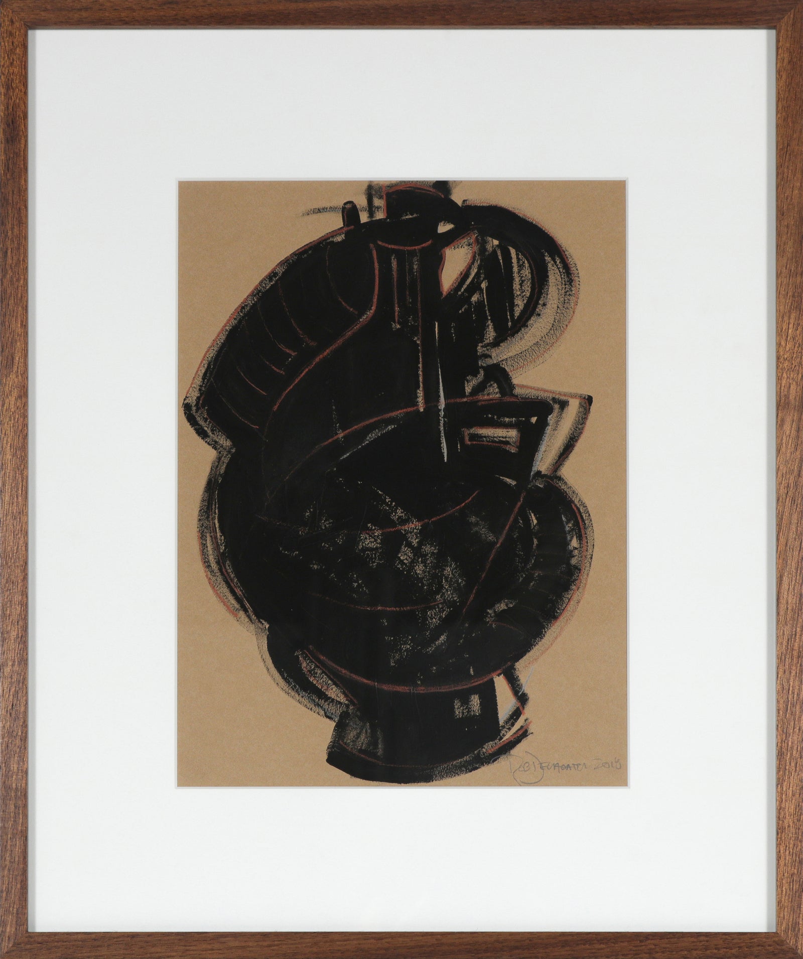 <i>Etruscan Vessel X</i> <br>2018 Charcoal & Gouache <br><br>#A3144