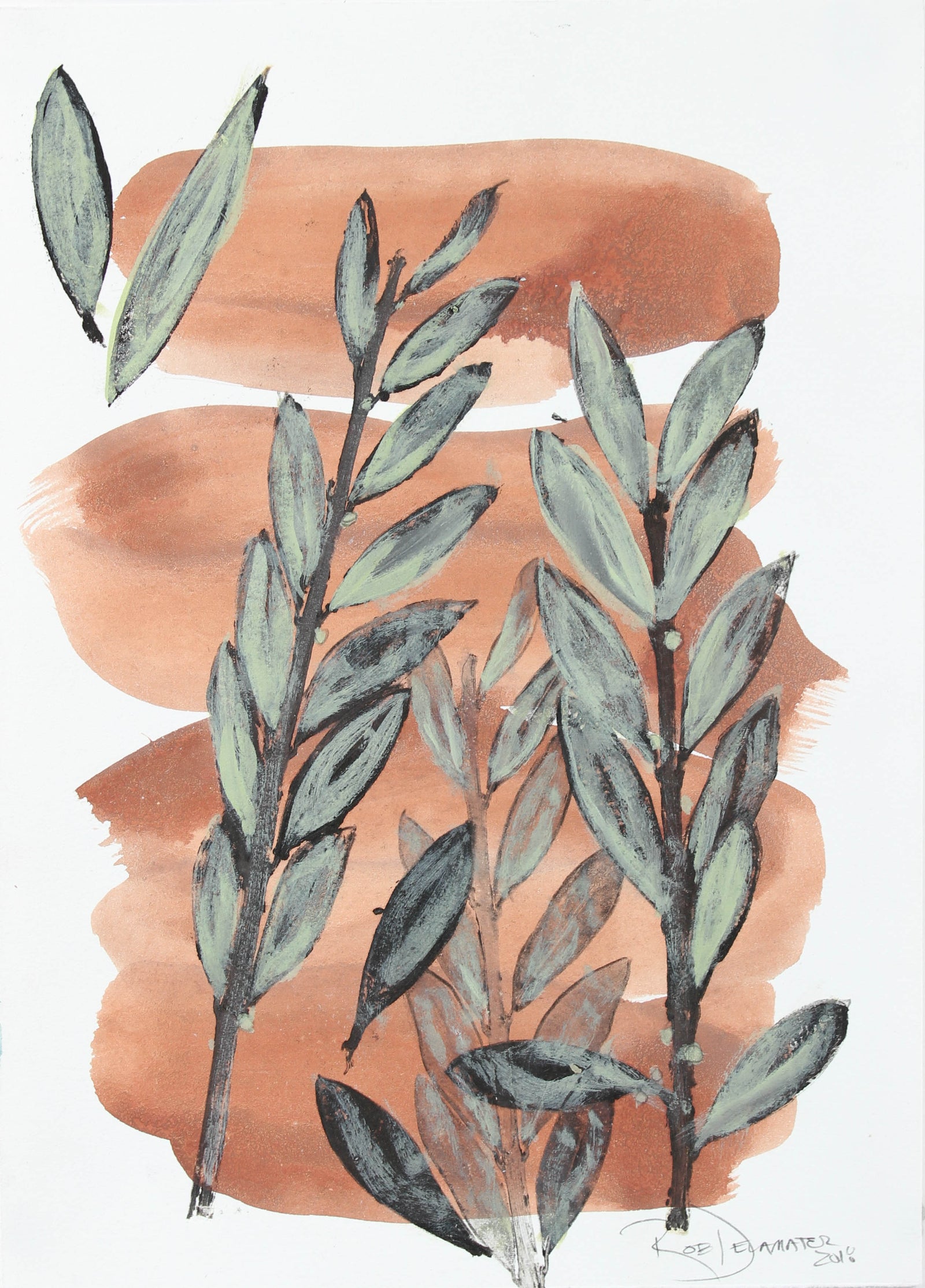 <i>Italian Botanical I</i><br>2018 Gouache & Mixed Media<br><br>#A3146